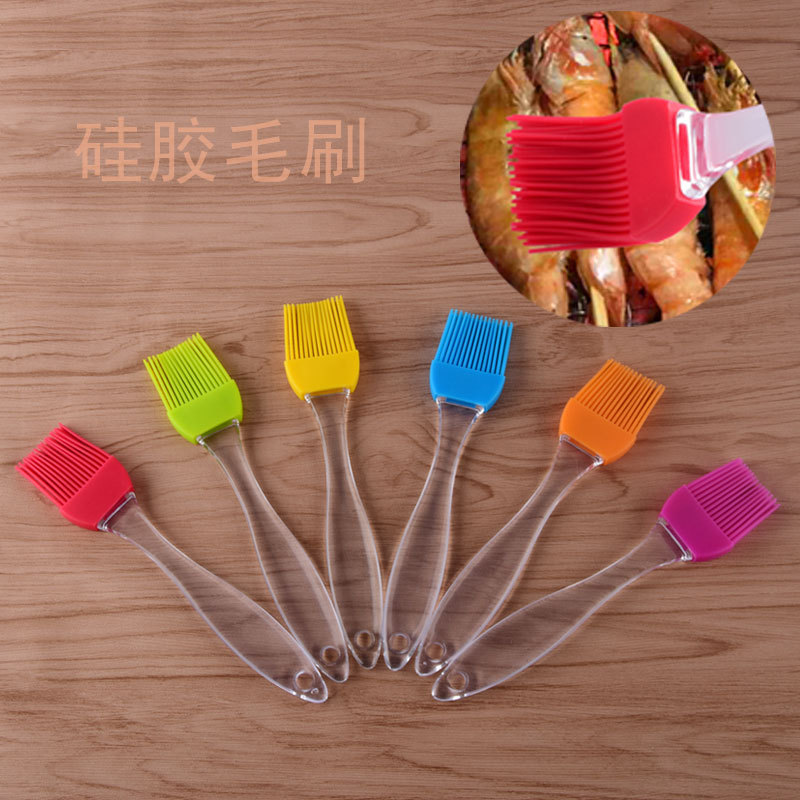 现货大号透明手柄硅胶毛刷奶油刷厨房蛋糕烘焙调料抹油烧烤刷扫子|ru