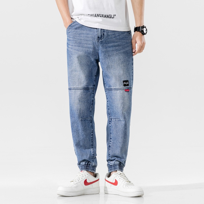 Jeans Schoolboy Chaopai Korean Edition Trend Easy Versatile trousers new pattern Easy leisure time trousers