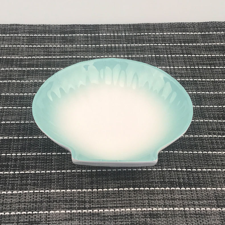 食品级创意浅口贝壳盘工厂定做图案LOGO火锅餐饮饮店菜碟调味碟|ru