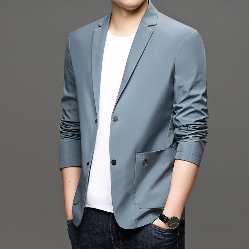 西裝男休閑修身韓版男士西服春秋新款男裝外套薄款中青年小西裝男