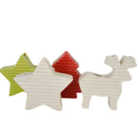 圣诞温暖毛衣纹路陶瓷香薰瓶 香水挥发瓶 麋鹿树星星陶瓷工艺摆件