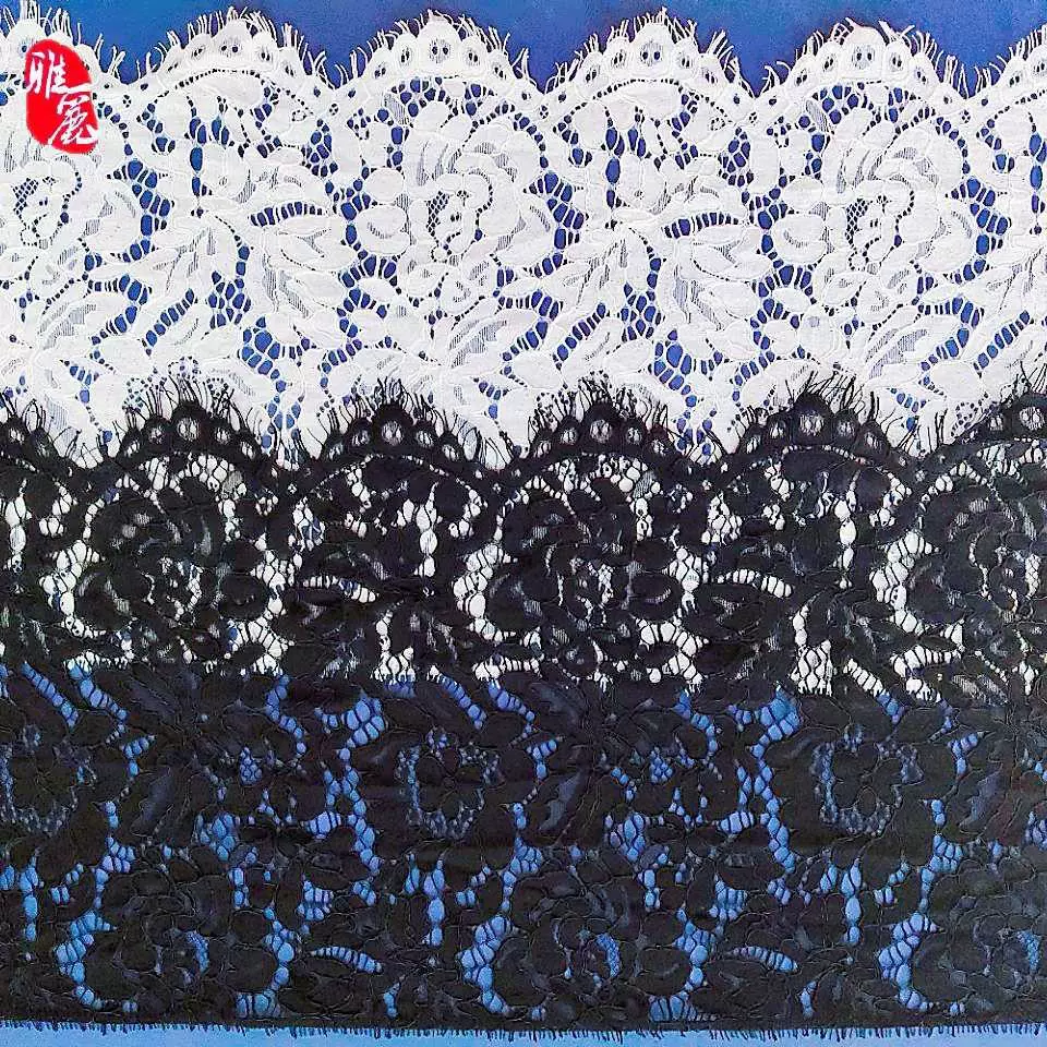 蕾丝厂家直销30公分锦棉股线睫毛蕾丝花边服装辅料批发 