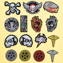 刺繡布貼 時尚骷髏頭系列DIY貼布電腦繡花標 補丁貼廠家直銷