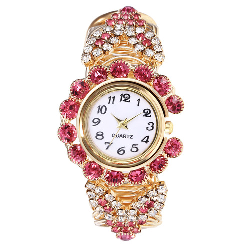HOT TREND Diamond-Encrusted Claw Chain Colorful Women's Watch Korean Style Fashion Student Bracelet Watch