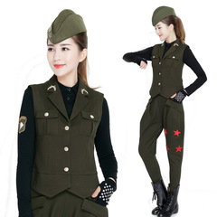 New Autumn Square Dance Costume, Complete Performance Set, Military Fanatic Navy Dance Jacket, Women's Outerwear Top