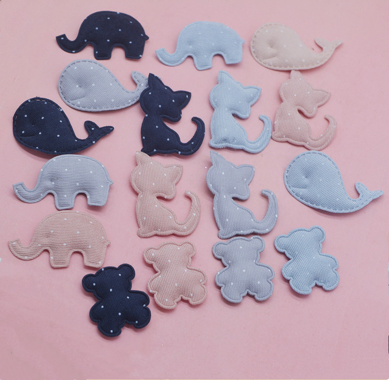 diy handmade hair accessories clothing suit accessories dot cloth stickers small elephant panda fish children hairpin accessories material wholesale