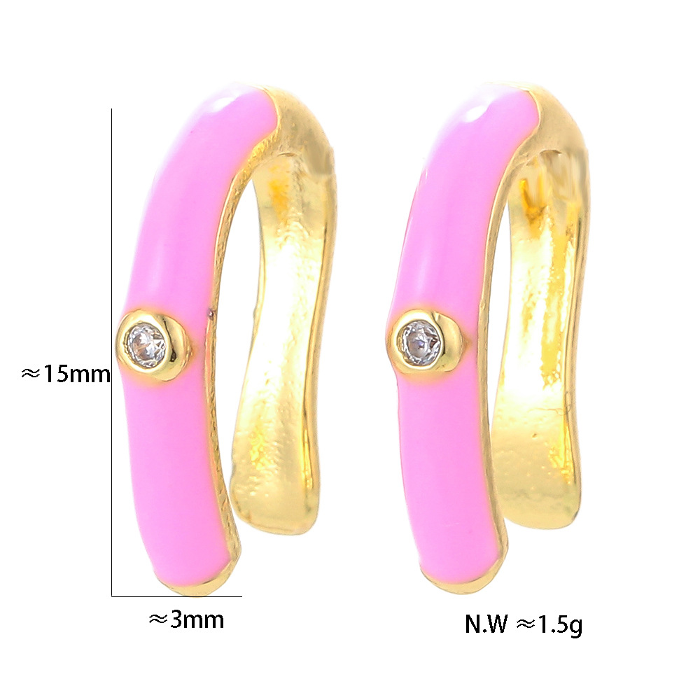 Plating Design Korean Paint Dripping U-shaped Earless Copper Ear Bone Clip