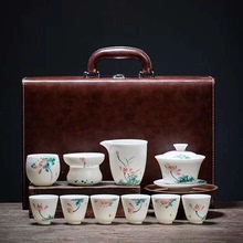 中國白德化手工羊脂玉功夫茶具套裝廠家批發高檔素燒陶瓷商務禮品