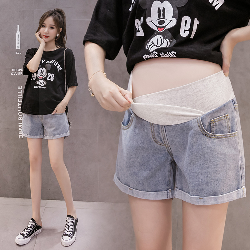 Maternity Pants 2024 Low-Waist Denim Shorts Thin Maternity Shorts Summer Fashion Outer Wear Maternity Wear Summer Fashion Trend