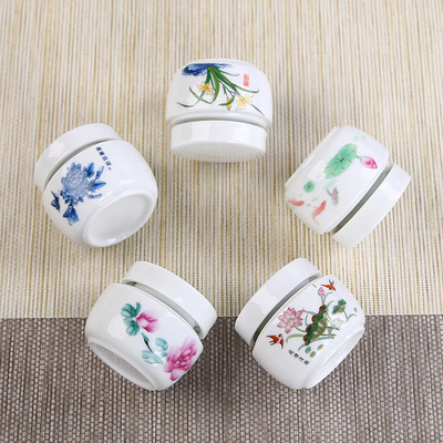 50ml小号陶瓷粉末密封罐子液体蜂蜜储物罐膏方小瓷瓶化妆品分装罐|ms