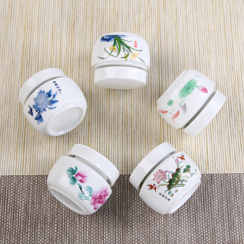 50ml小号陶瓷粉末密封罐子液体蜂蜜储物罐膏方小瓷瓶化妆品分装罐|ms