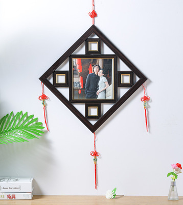 originality Retro style Chinese knot Photo frame wholesale customized Manufactor Direct selling Hanging Square Photo frame Ruyi