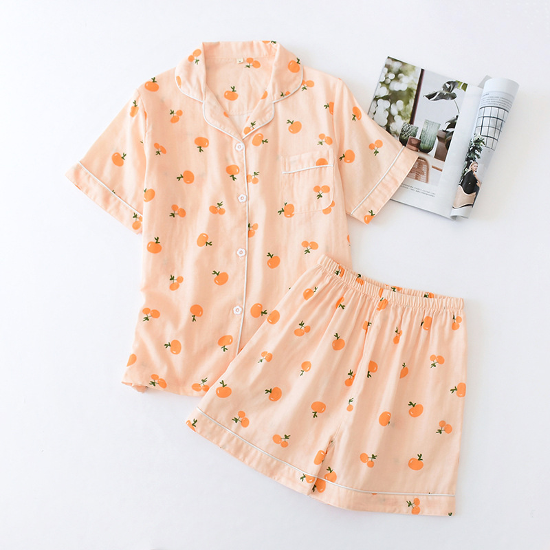 オレンジオレンジ小みかん半袖ショートパンツ