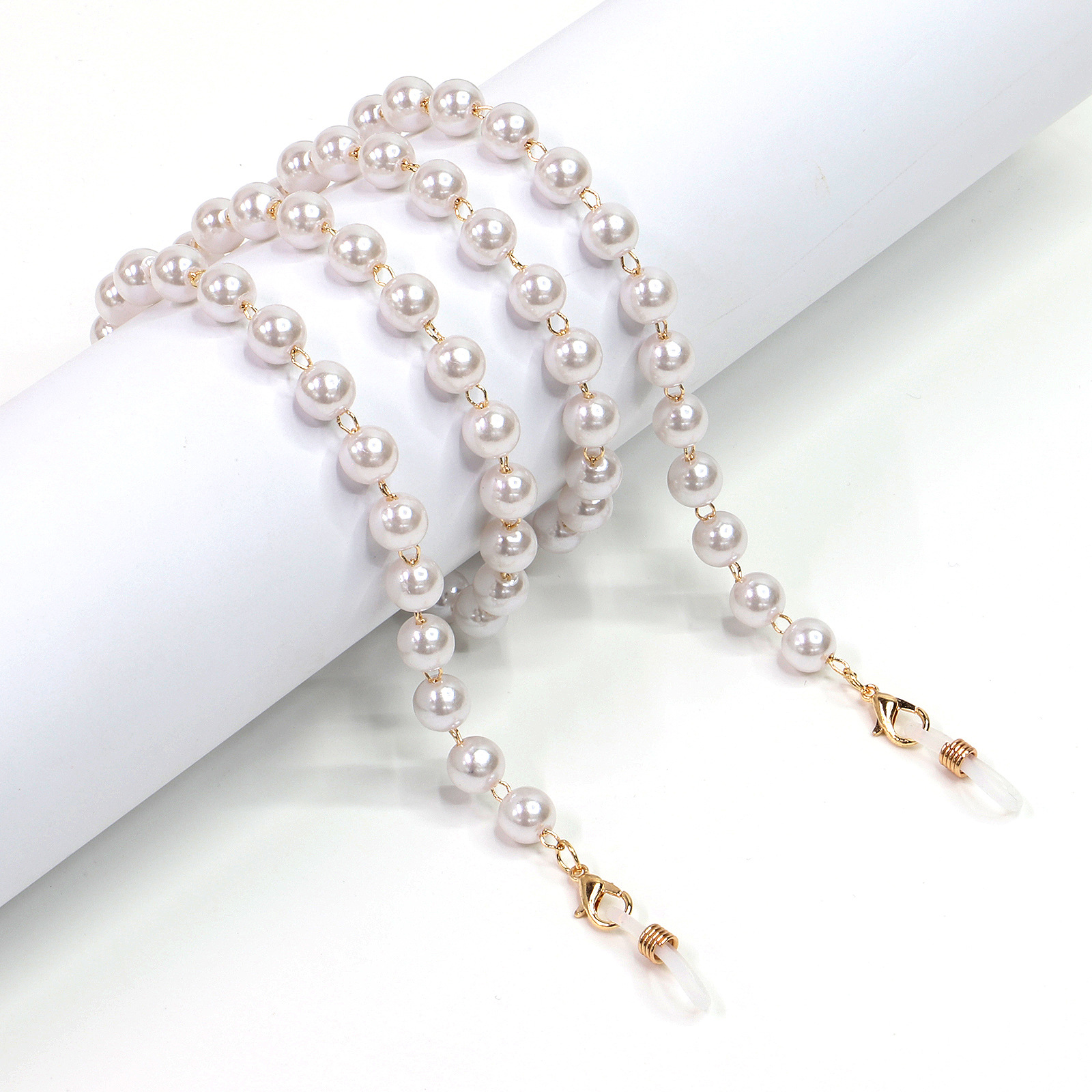 New 8mm Pearl Gold Glasses Chain Necklace Sunglasses Anti-lost Fashion Pearl Glass Chain Wholesale display picture 1