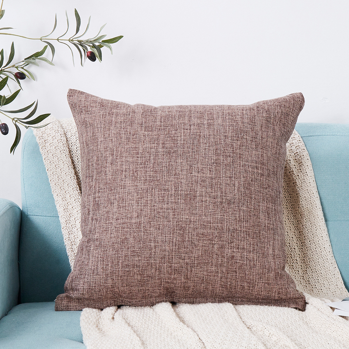 Fodera per cuscino quadrata in tinta unita, tessili per la casa e prodotti per la casa, con federa_voghion.com