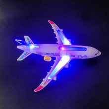 飛機發光電動音樂玩具飛機A380燈光客機模型兒童地推貨源地攤批發