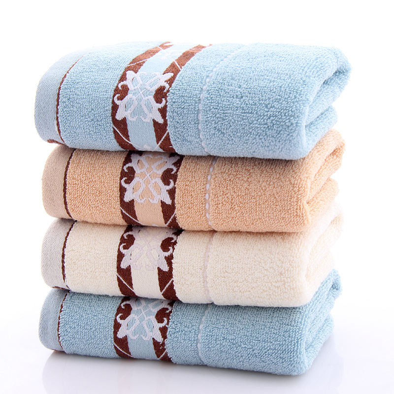 纯棉32股提花英伦花毛巾加厚成人家用洗脸面巾公司礼品厂家批发|ru