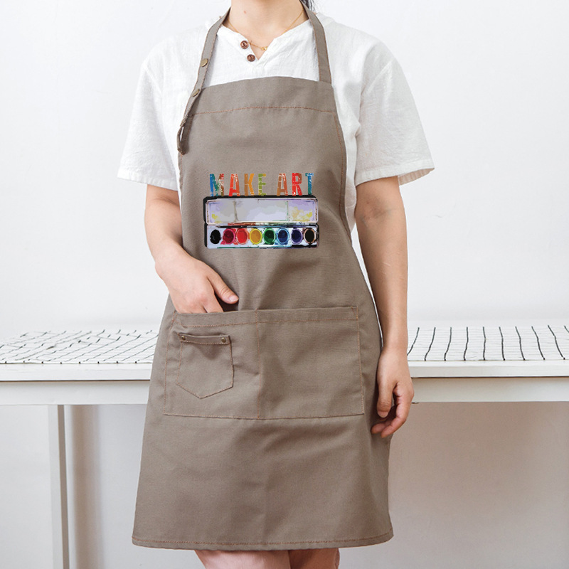 Simple pintura delantal mujer adulto estudiante de arte pintura al óleo antifouling casa sin mangas ropa de trabajo imprimible LOGO