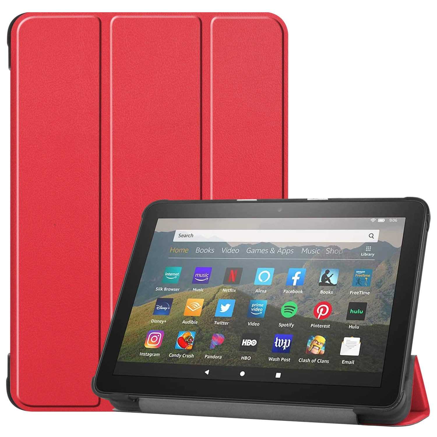 Applicable to 2020 Amazon Kindle Fire HD8 tablet leather case HD8 three -fold protective cover dormant shell