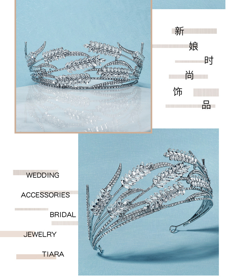 Koreanische Kopfschmuck Weizen Ohr Strass Braut Krone Brautkleid Accessoirespicture2