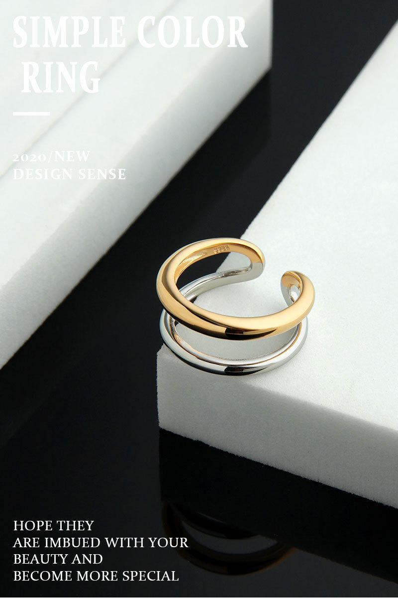 8g Weight Open Ring Classification Adjustable Ring Size 925 Sterling Silver Geometric Open Ring