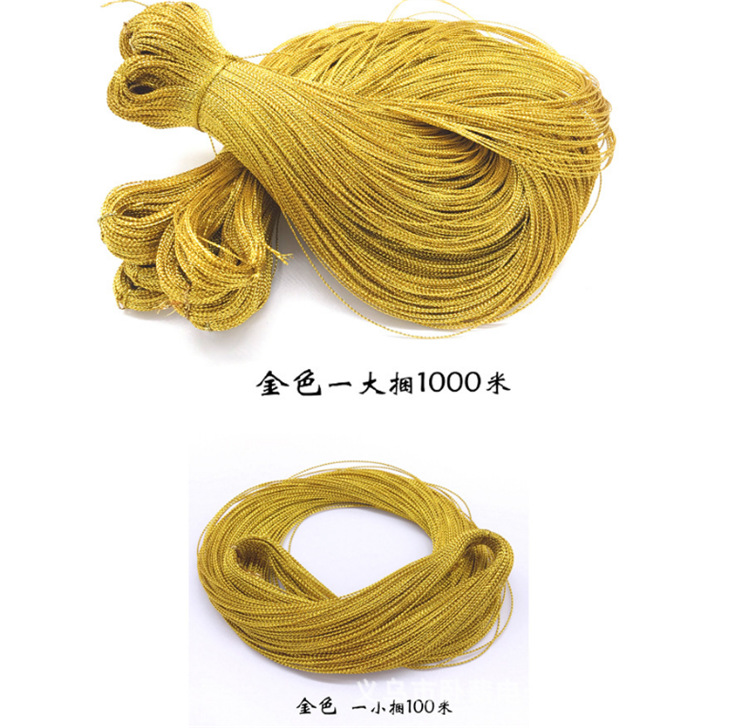 1mm regalo de Navidad de oro y plata Alambre de 8 hilos de siete colores de oro y plata Alambre de impresión de invitación de alambre de oro de color Etiqueta de alambre