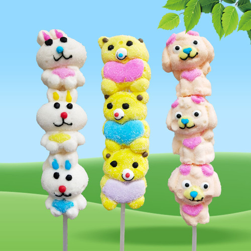 Multi-style cartoon cotton candy lollipop 35g/pc children's candy childhood small snack food toy candy wholesale