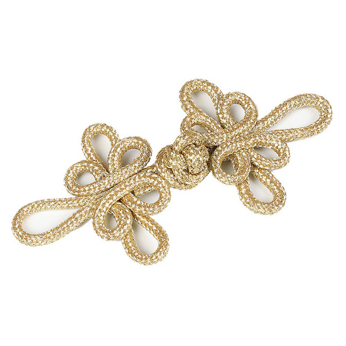 Bedding Curtain Gift Box with Dragonfly Embroidered Button, Hand-woven Golden Button Dress, Cheongsam Performance Costume Decorative Button