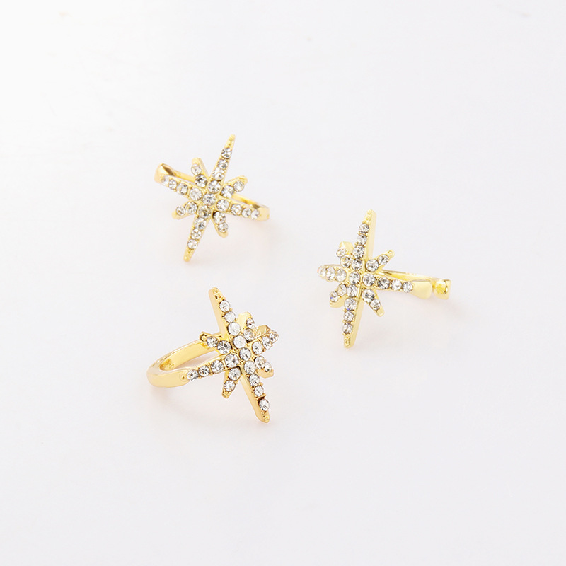 Classic Eight-pointed Star Alloy Ear Clip display picture 7