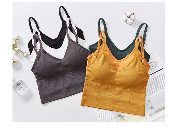 The same U-shaped beauty back-hugging, strapless and body-hugging yoga sports vest and women's halter bra as the Internet celebrity Kaka detail image 15