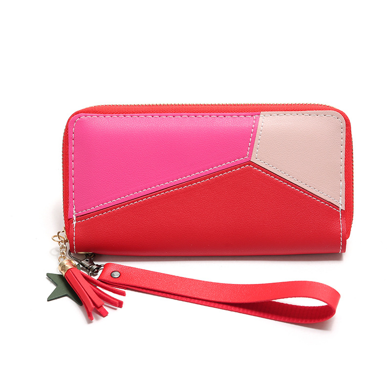 Korean Stitching Women's Wallet Card Bag Color Matching Mobile Phone Bag Card Bag display picture 16