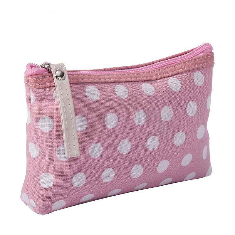 Women's Small All Seasons Canvas Polyester Polka Dots Basic Dumpling Shape Zipper Cosmetic Bag Phone Wallet display picture 3
