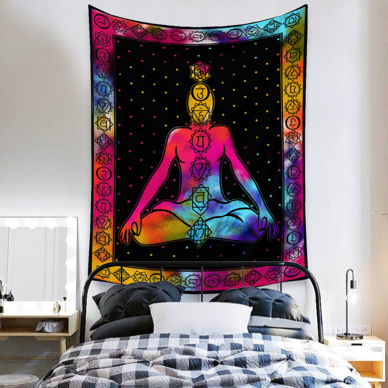 Nordic Yoga Printing Tapestry Living Room Bedroom All Decoration Tapestry Wall Canvas Art Paintings display picture 7