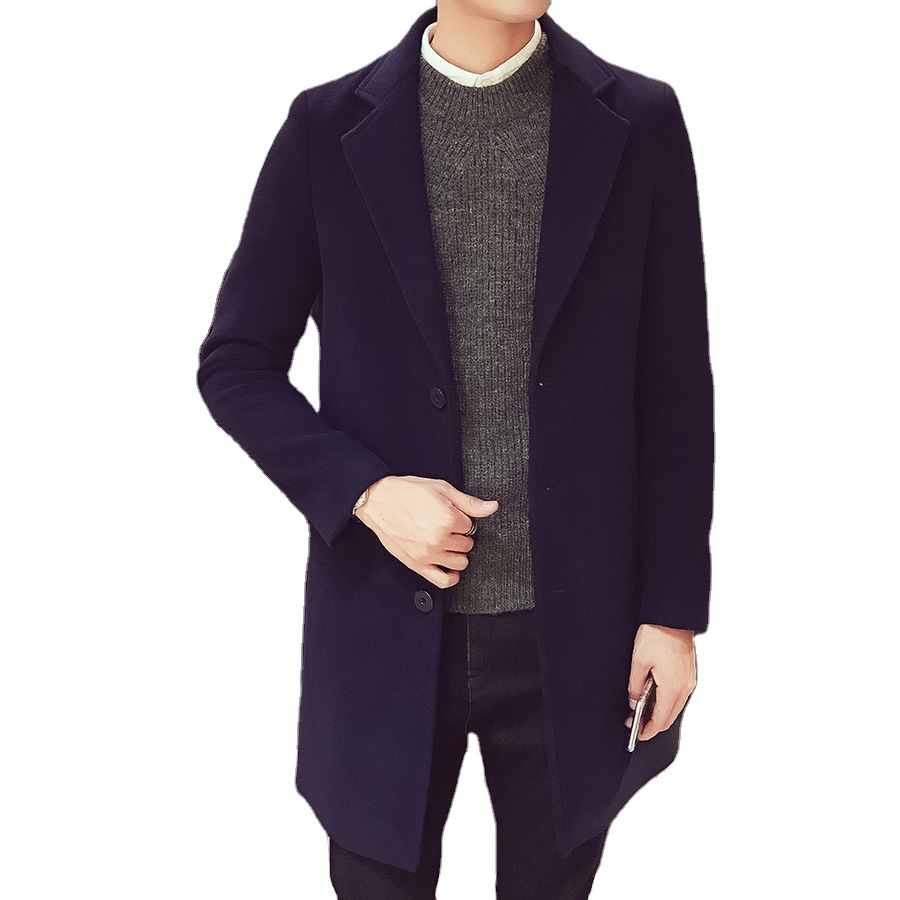 Gabardina de los Hombres estilo coreano otoño e invierno abrigo de lana de longitud media abrigo de lana 2022 nuevos hombres de Moda Ropa de otoño