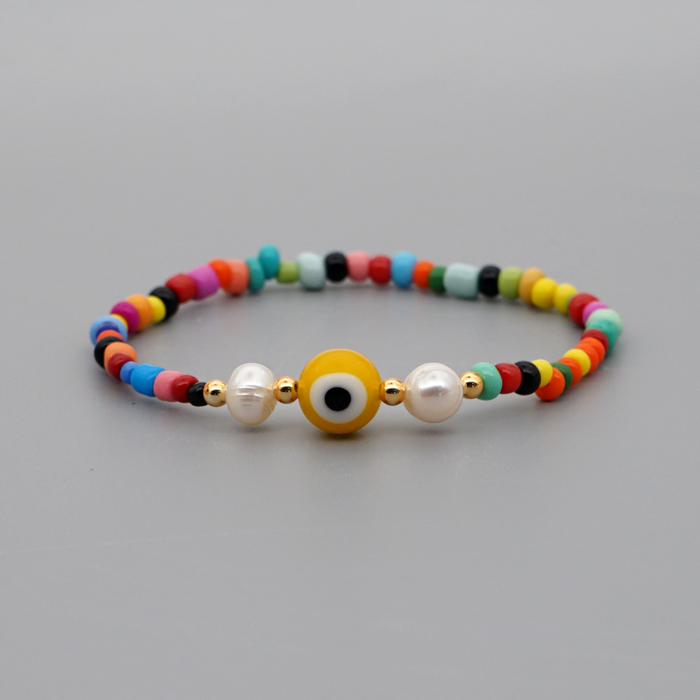 Simple Color Rice Beads Fashion Ethnic Style Natural Freshwater Pearl Handmade Bracelet For Women display picture 3