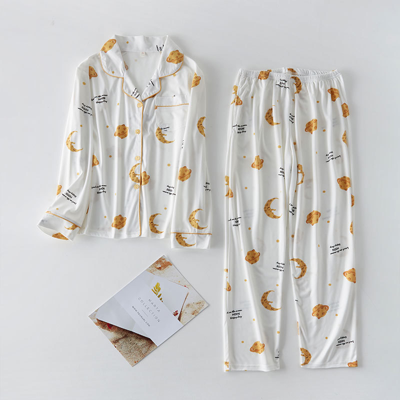 Pijamas de primavera y otoño de las mujeres más el tamaño de algodón puro de manga larga ropa de casa para las mujeres y las madres de dos piezas traje de invierno