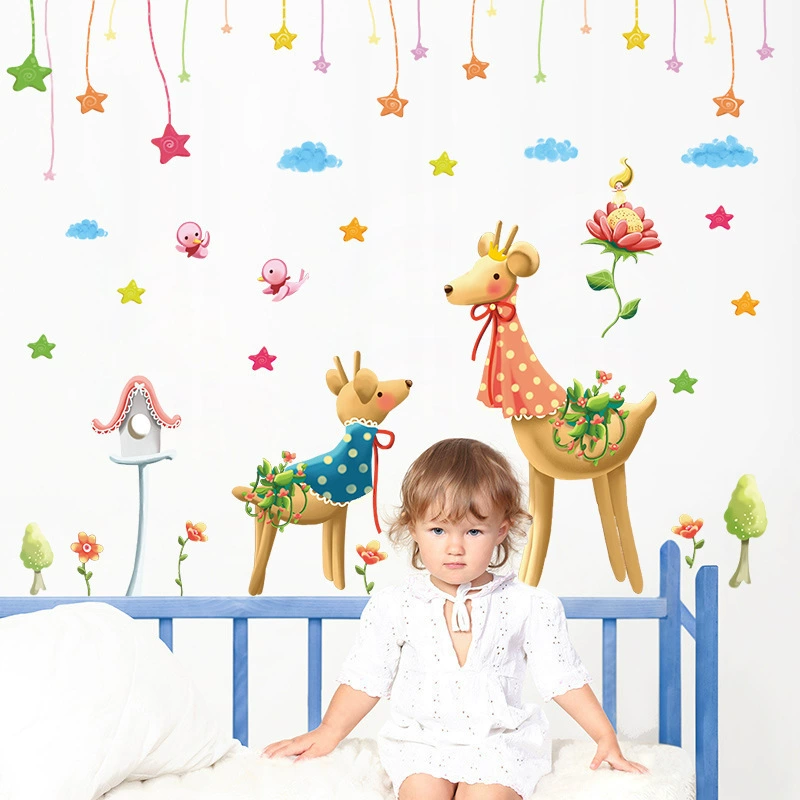 Новинка 2017 г. xl7191 Фэнтези Sika олень наклейки на стену мультфильм аниме цельный доставка Zhenhong детские наклейки