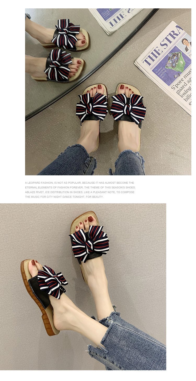 fashion bows leather slippers  NSPE34982