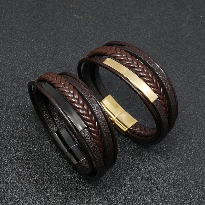 simple  creative menu0027s leather bracelet