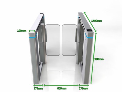 厂家直销防撞小摆闸 人脸识别测温速通门 进出控制门禁控制机
