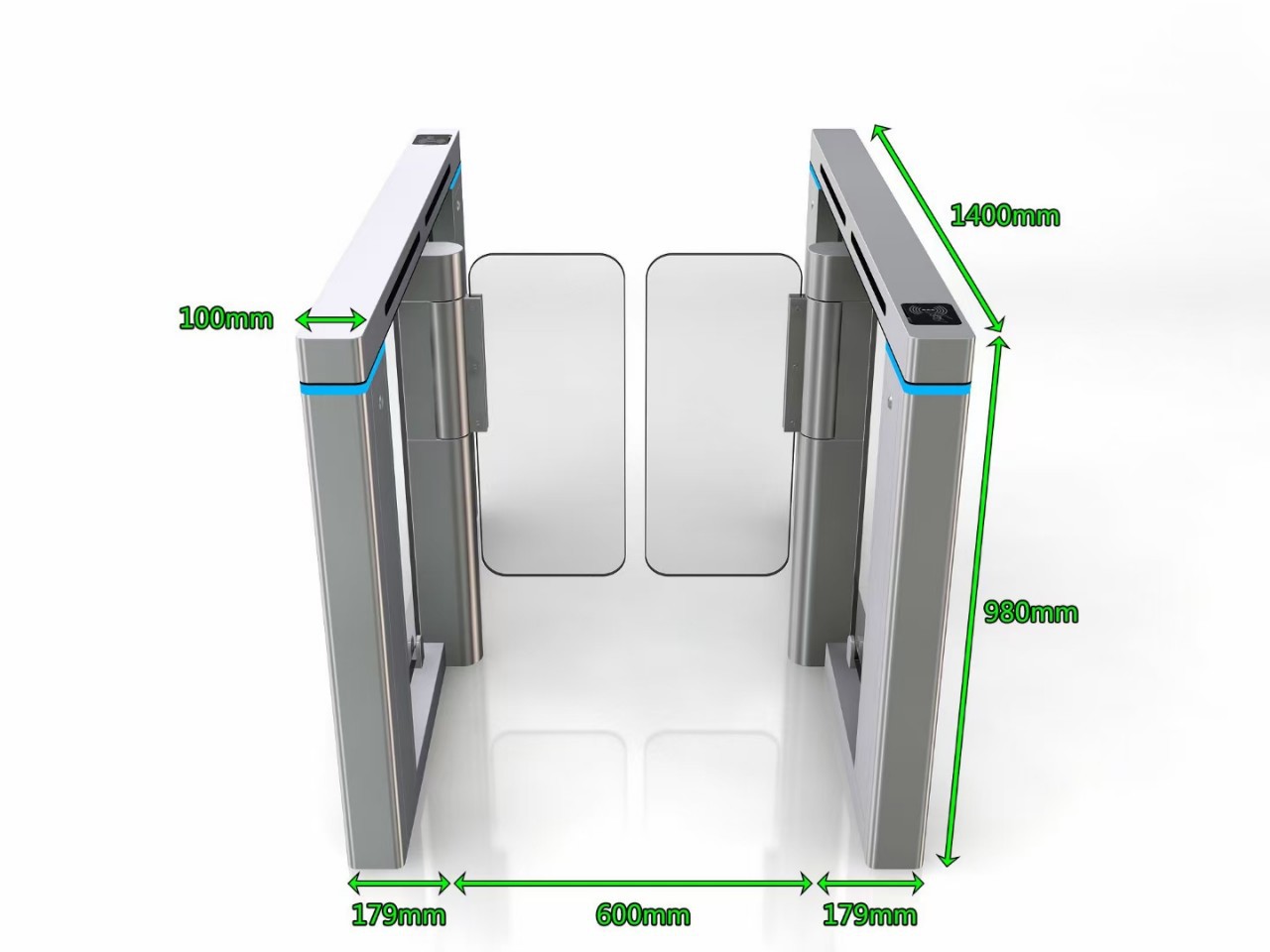 厂家直销防撞小摆闸 人脸识别测温速通门 进出控制门禁控制机