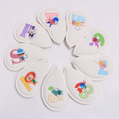 Cross-border hot sale golf club cap cover iron PU club cover protective cover litchi pattern golf club cover