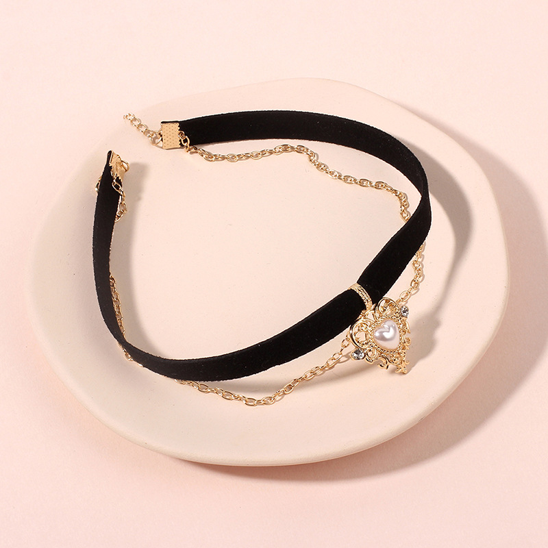 10g Weight Choker Classification Wedding, Travel Occasion Women'S Gender Simple Style Style Gold Color New Double  Simple Short  Velvet Love  Clavicle Chain Wholesale Nihaojewelry 5