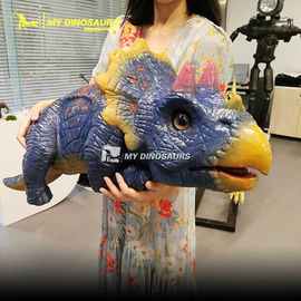 可以叫的仿真恐龙软胶三角龙宝宝手偶 搞笑可爱聚会互动玩具