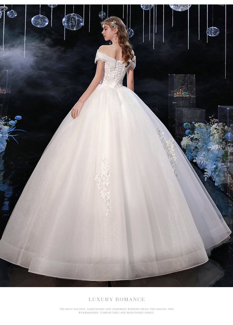 ChicShe ChicShe ChicShe ChicShe 2025 New Off-Shoulder Princess Dreamy Bridal Gown Wedding Plus Size Luxurious Fairy Starry Sky White_voghion.com