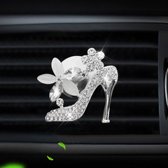 Cross-border Engraved Diamond High Heels Air Outlet Aroma Clip Car Creative Personalized Women's Car Aroma Clip Decorative Ornament