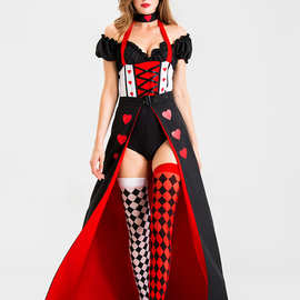分码红桃心女王皇后装制服万圣节服装女巫服装吸血鬼恶魔ds演出服