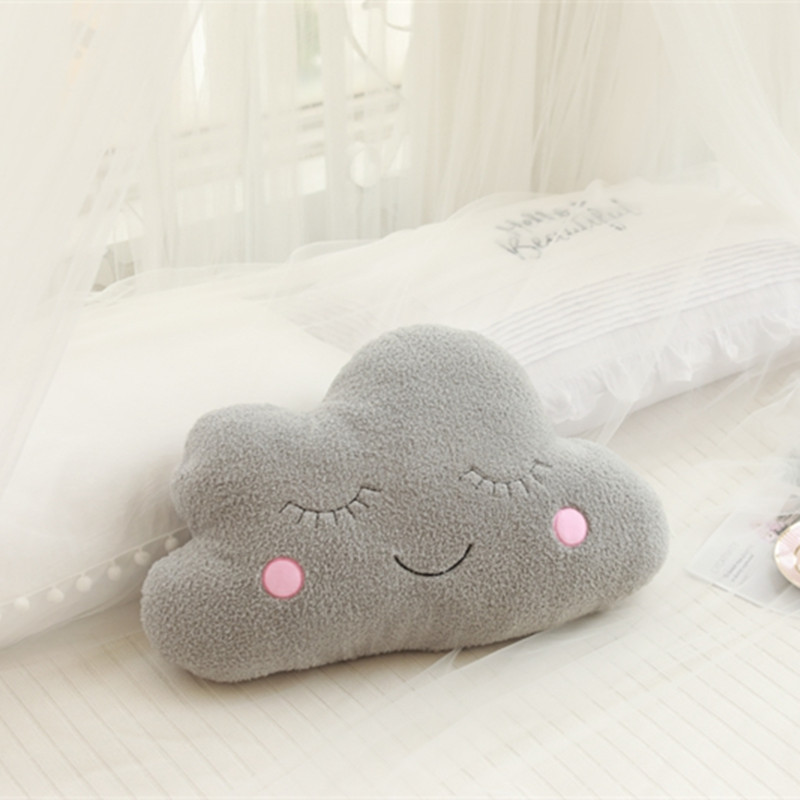INS Sky series almohada de peluche de juguete nube Luna gotas de lluvia estrella de cinco puntas sofá cojín decoración de la habitación de los niños