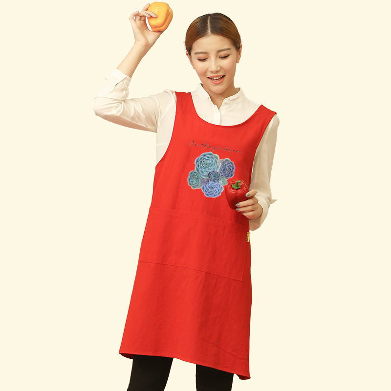 Lindo japonés delantal antiincrustante hogar cocina hogar hombres y mujeres moda adulto ropa de trabajo logotipo personalizado