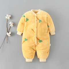 Baby clothes, spring, autumn and winter thickened robes for men and women, coral velvet flannel warm jumpsuits and pajamas